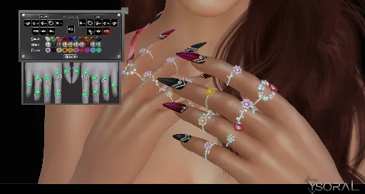 .: Set Rings Flowers:.